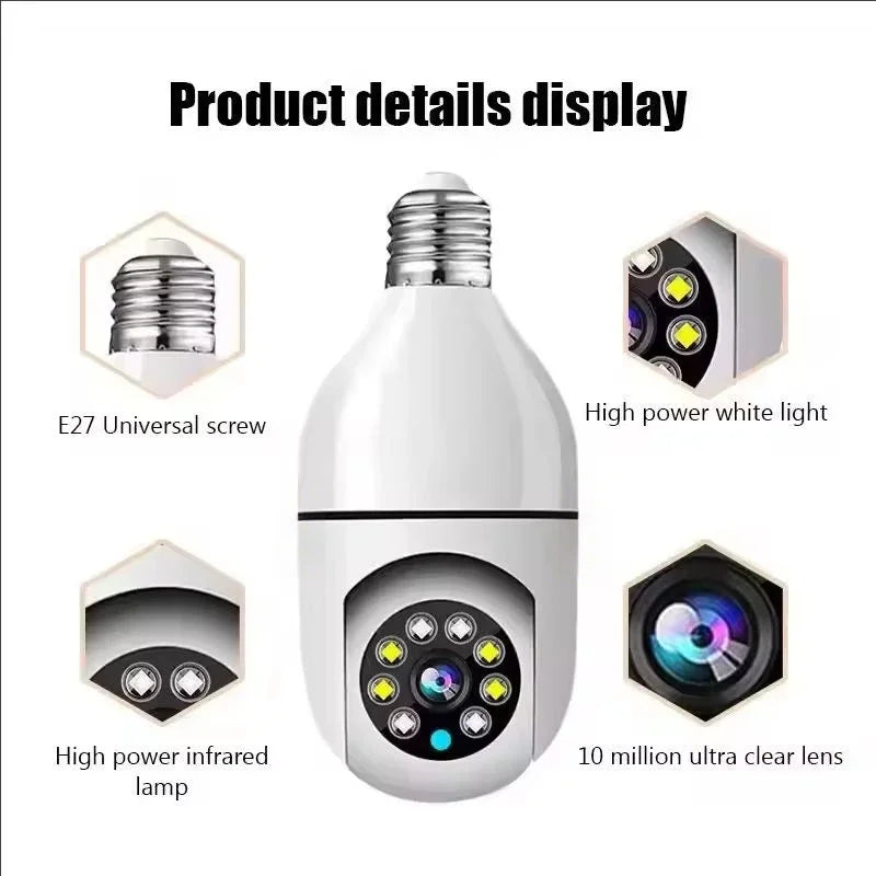 4G WiFi Bulb Security Camera with AI Tracking
