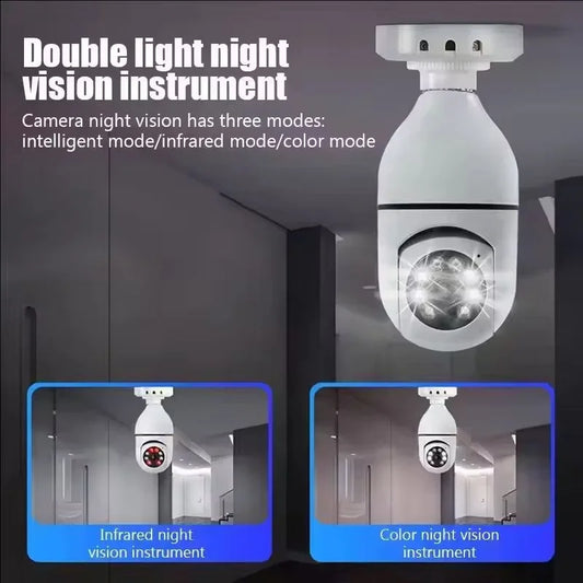 4G WiFi Bulb Security Camera with AI Tracking