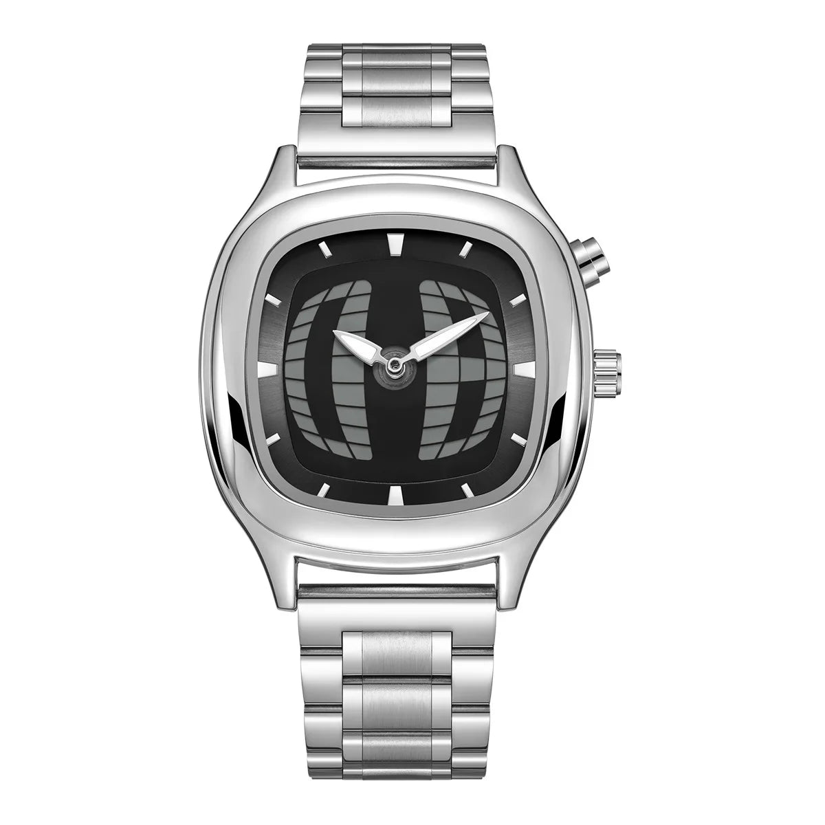 Fashionable creative men's watch y2k ins style pointer digital dual display luminous men quartz watch relojes para hombres