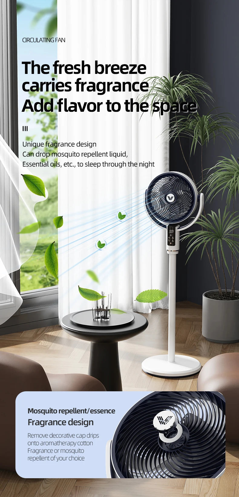 High Quality Floor Fan Air Circulation Fan Rechargeable DC 12V Fan 9000mAh Large Battery Scalable Fan Outdoor Fan with Remote