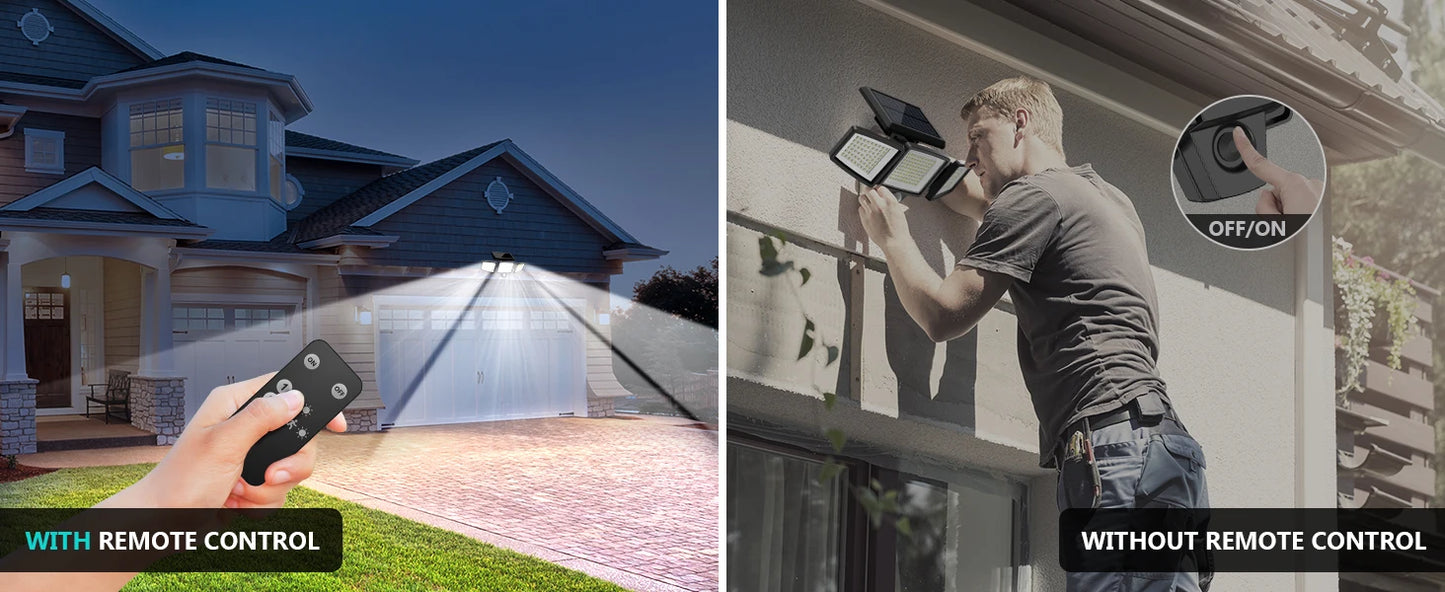3 Pack Outdoor Solar Lights, 2800LM，Motion Sensor Security Lights for Porch, Garage, Yard Entrance, Patio