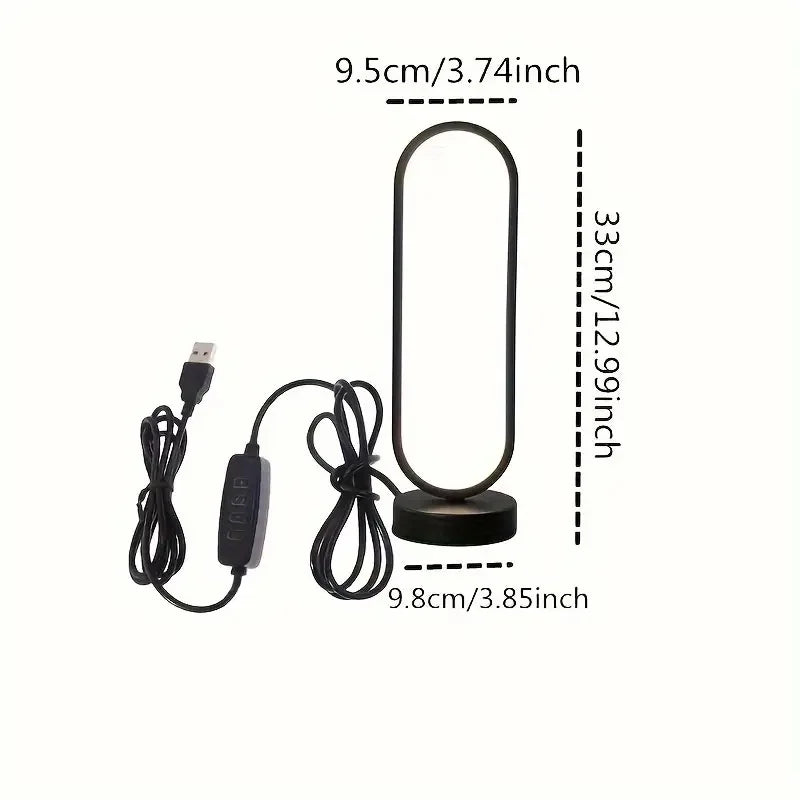 1Pcs Table lamp Bedroom Ring Table lamp living Room Black And White USB Dimming Bedside lamp LED Small Night light