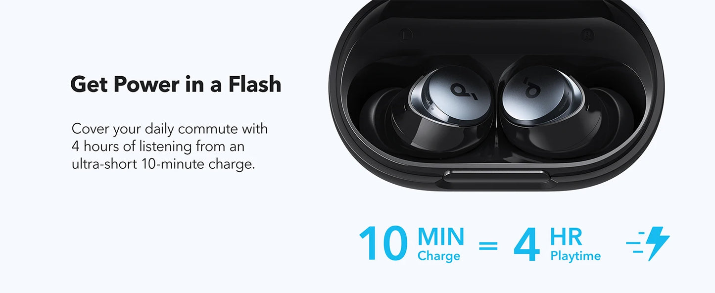 Soundcore by Anker Space A40 Adaptive Active Noise Cancelling Wireless Earbuds, Reduce Noise, Ultra Long 50H  (Refurbished)