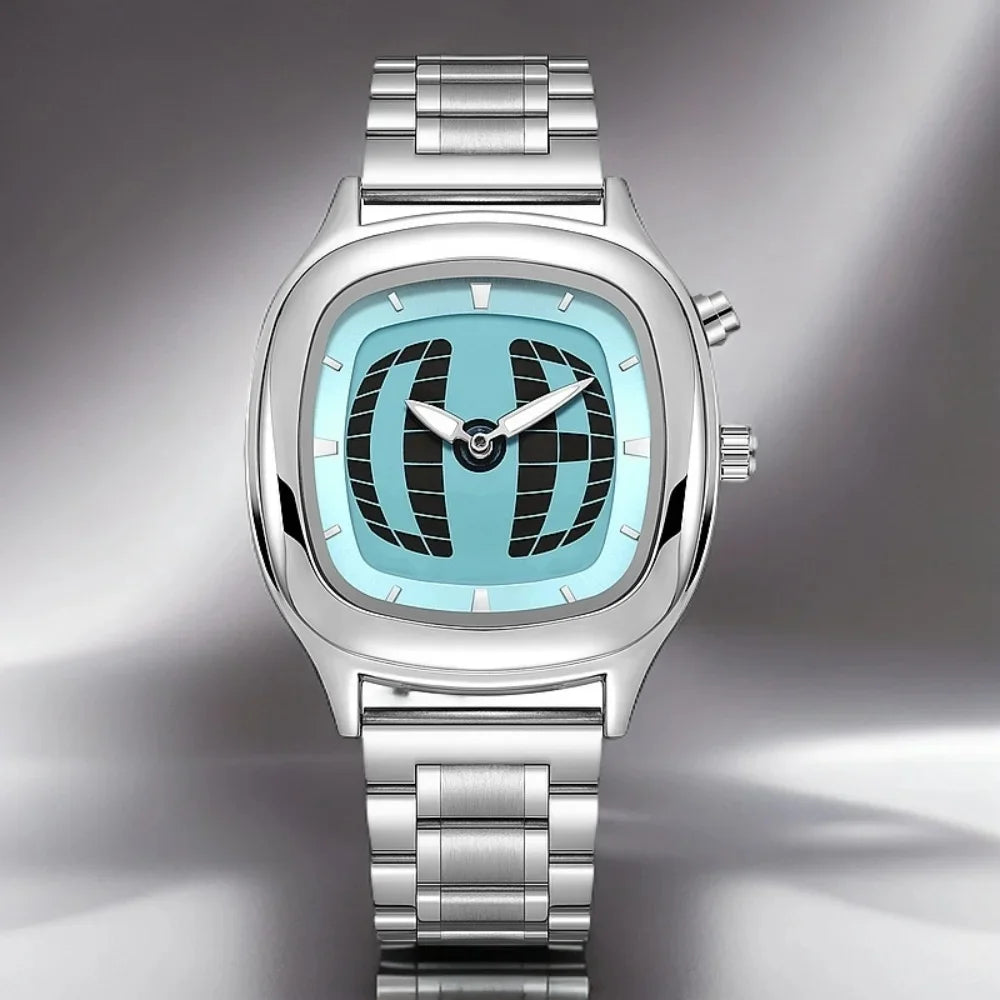 Fashionable creative men's watch y2k ins style pointer digital dual display luminous men quartz watch relojes para hombres