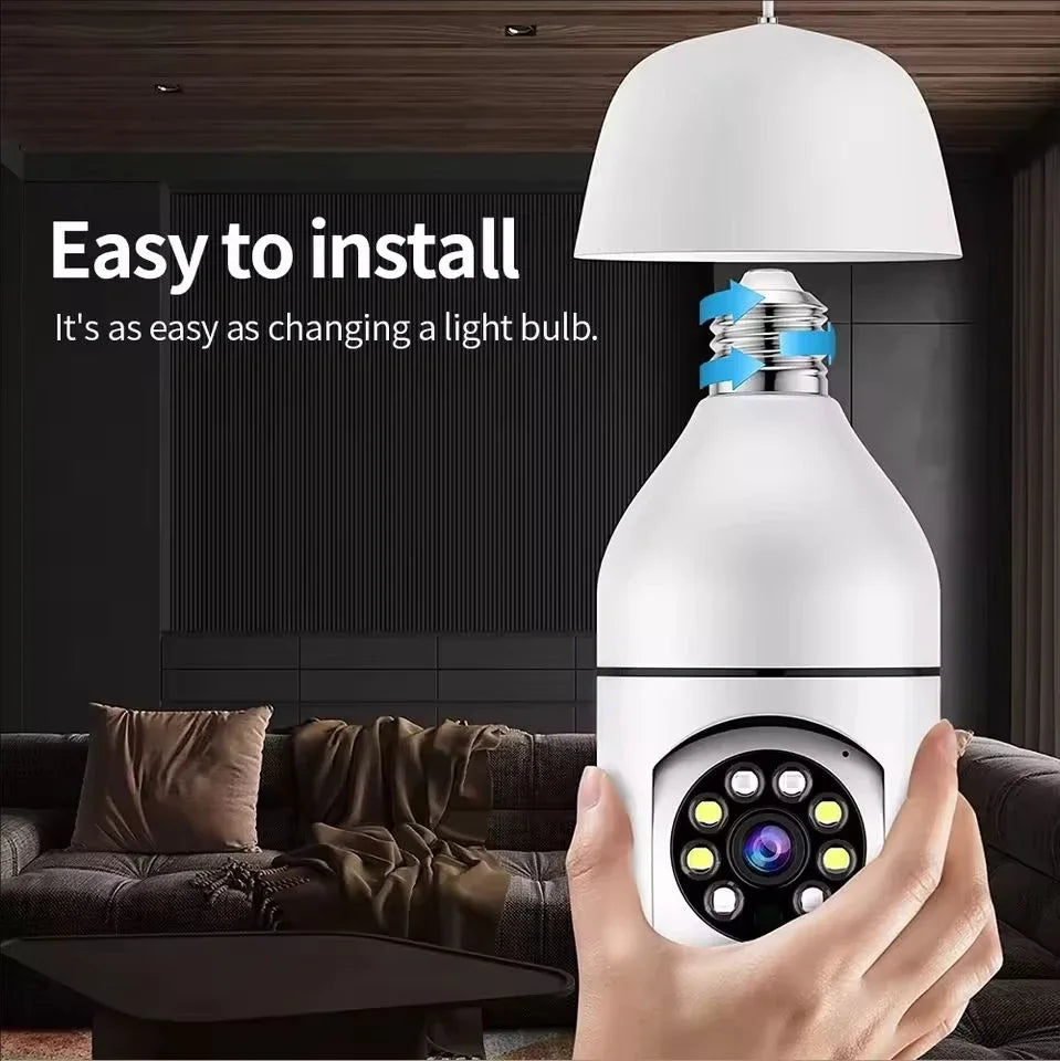 4G WiFi Bulb Security Camera with AI Tracking
