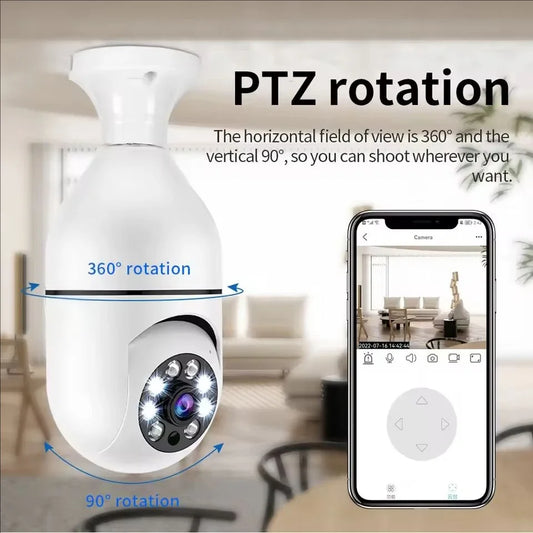 4G WiFi Bulb Security Camera with AI Tracking