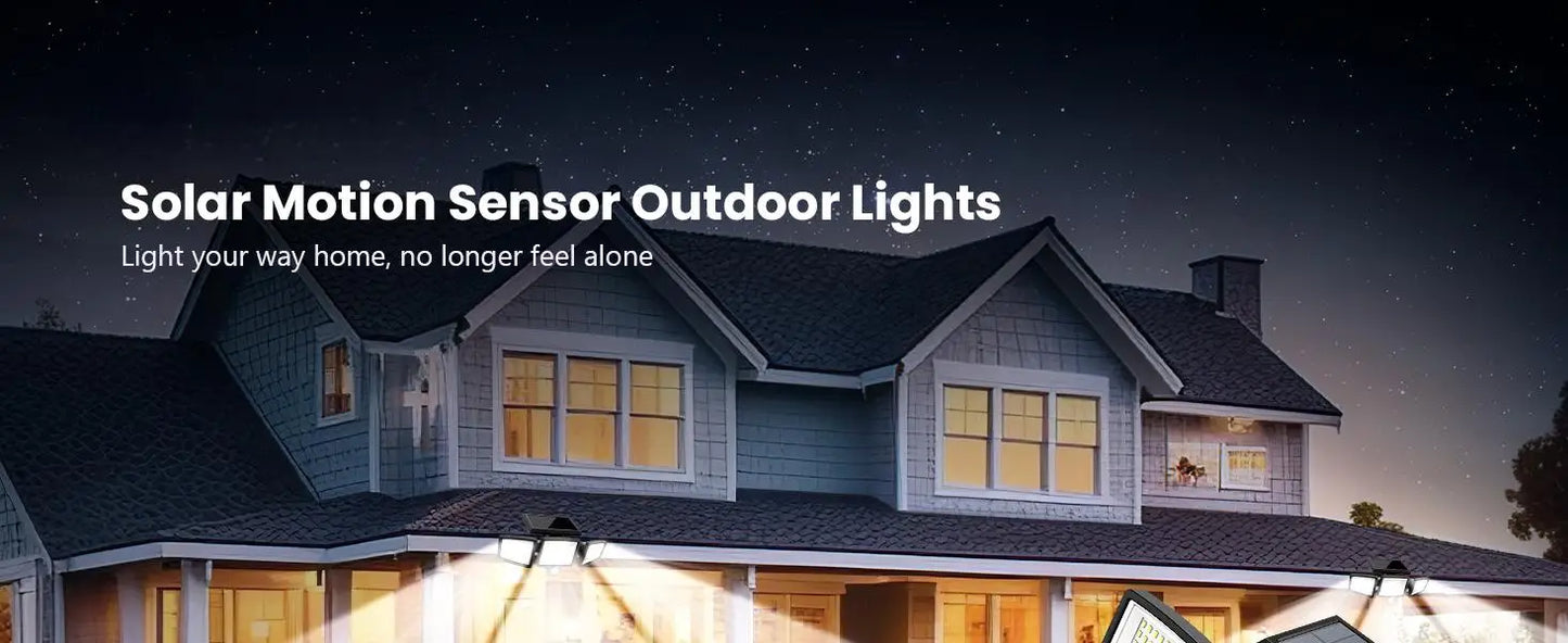 3 Pack Outdoor Solar Lights, 2800LM，Motion Sensor Security Lights for Porch, Garage, Yard Entrance, Patio