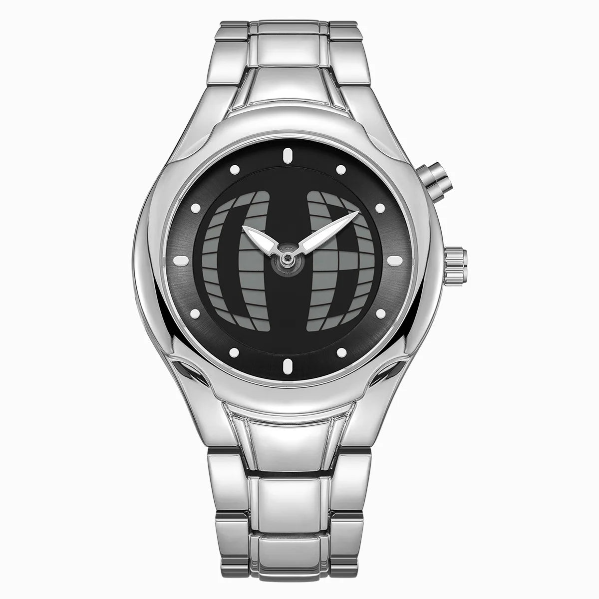 Fashionable creative men's watch y2k ins style pointer digital dual display luminous men quartz watch relojes para hombres