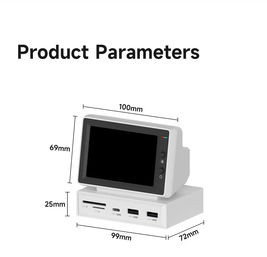 Hagibis 3.5" IPS Mini PC Monitor with USB-C Hub