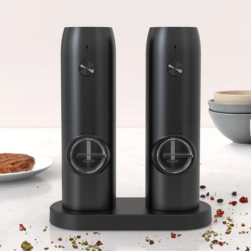 1PC/2PCS Electric Automatic Pepper Grinder Set Salt And Pepper Mill Adjustable Coarseness Spice Grinder for Kitchen
