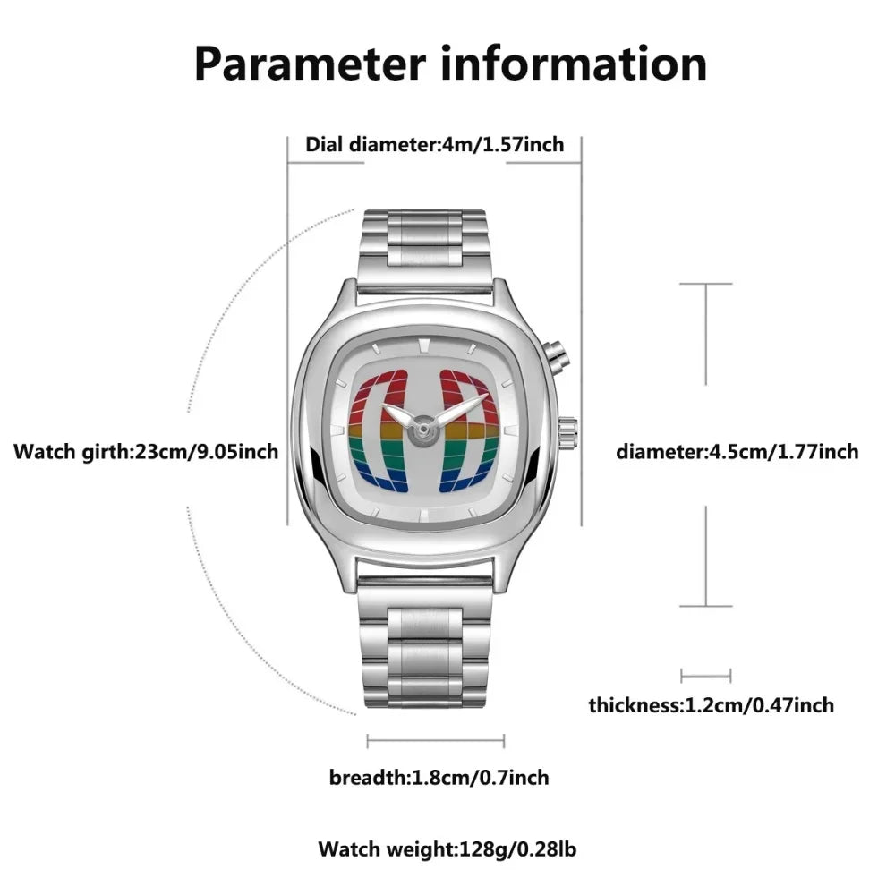 Fashionable creative men's watch y2k ins style pointer digital dual display luminous men quartz watch relojes para hombres