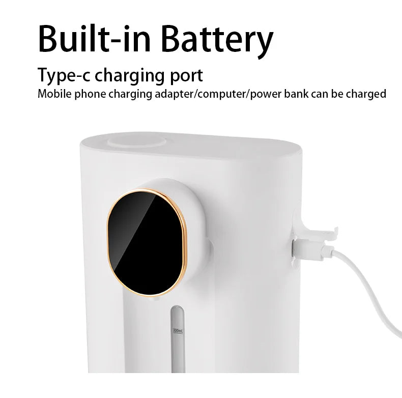 Wall Mounted Smart Mouthwash Dispenser with 2 Magnetic Cups USB-C Rechargeable Mouth Wash Machine For Household Bathroom