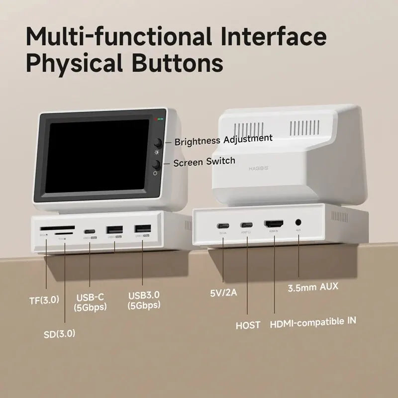 Hagibis 3.5" IPS Mini PC Monitor with USB-C Hub