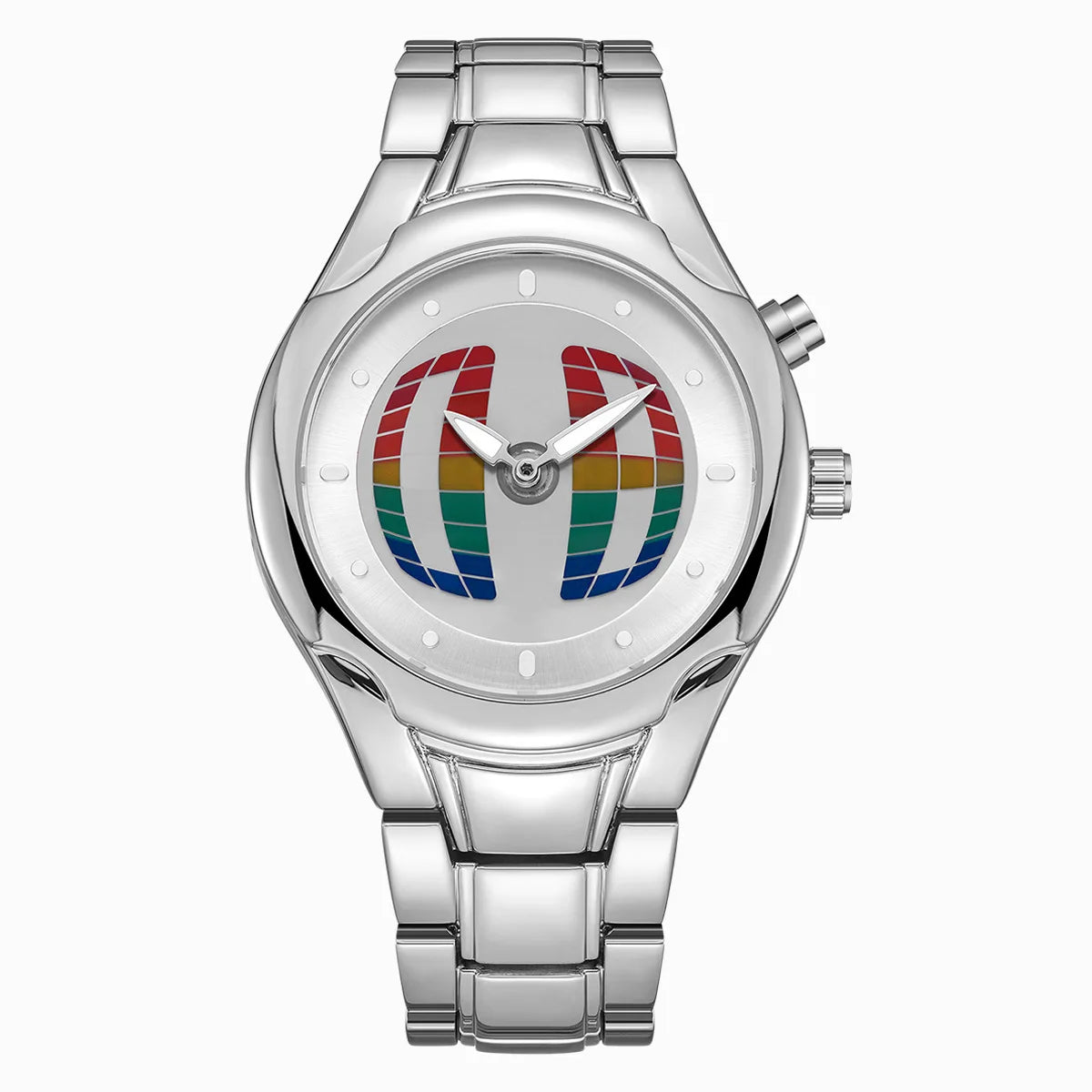 Fashionable creative men's watch y2k ins style pointer digital dual display luminous men quartz watch relojes para hombres