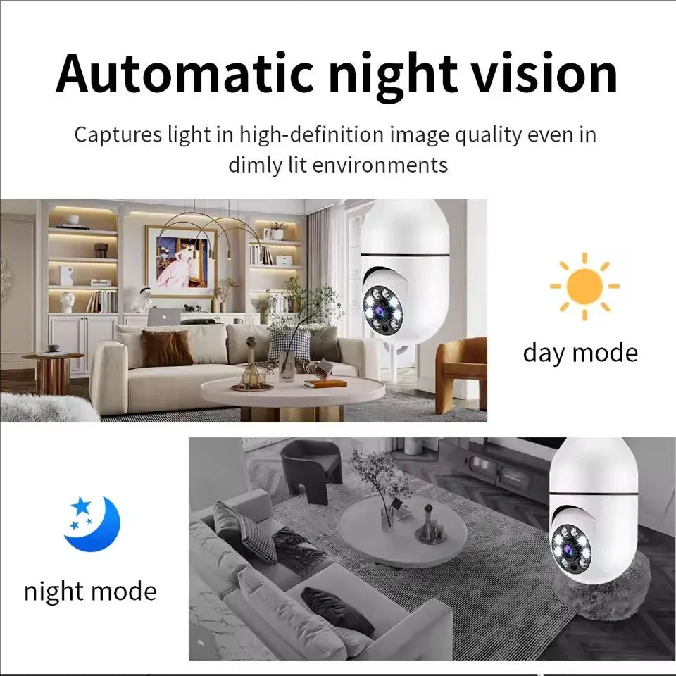 4G WiFi Bulb Security Camera with AI Tracking