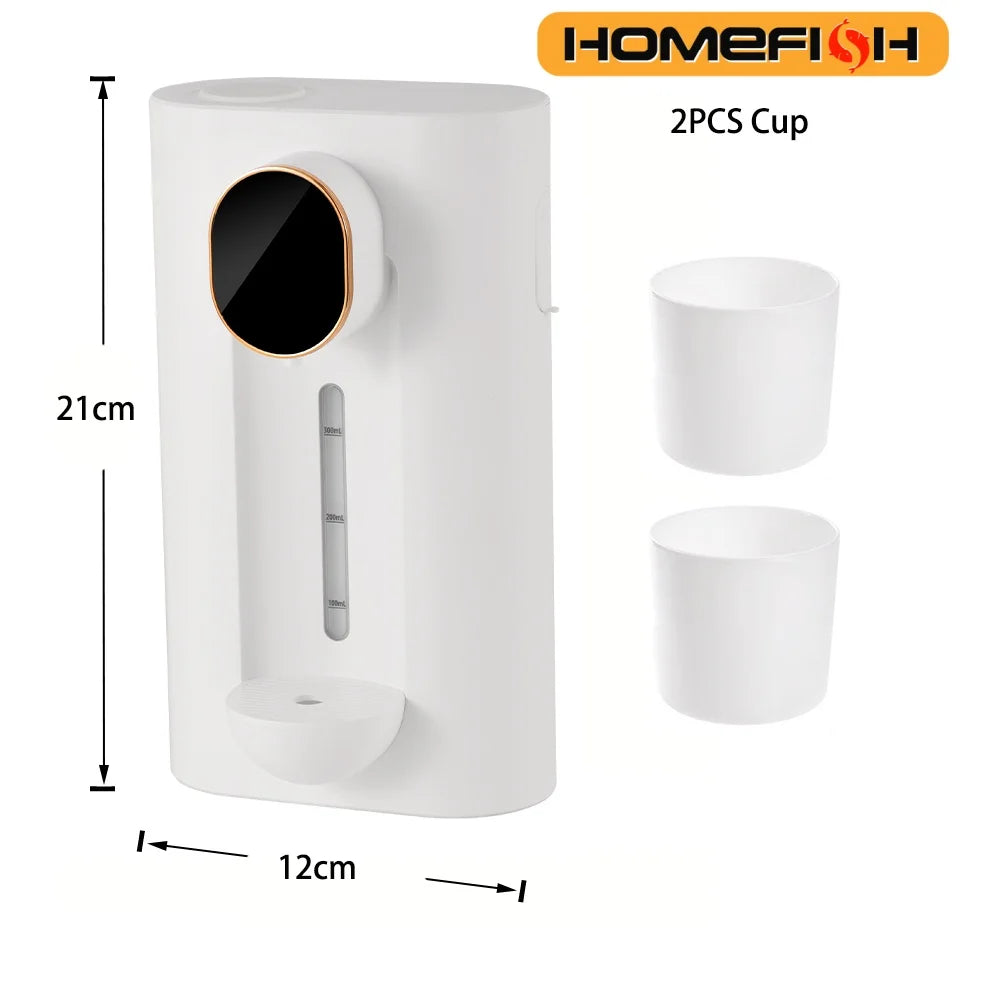 Wall Mounted Smart Mouthwash Dispenser with 2 Magnetic Cups USB-C Rechargeable Mouth Wash Machine For Household Bathroom