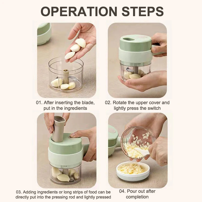 Electric Wireless Food Processor & Vegetable Chopper