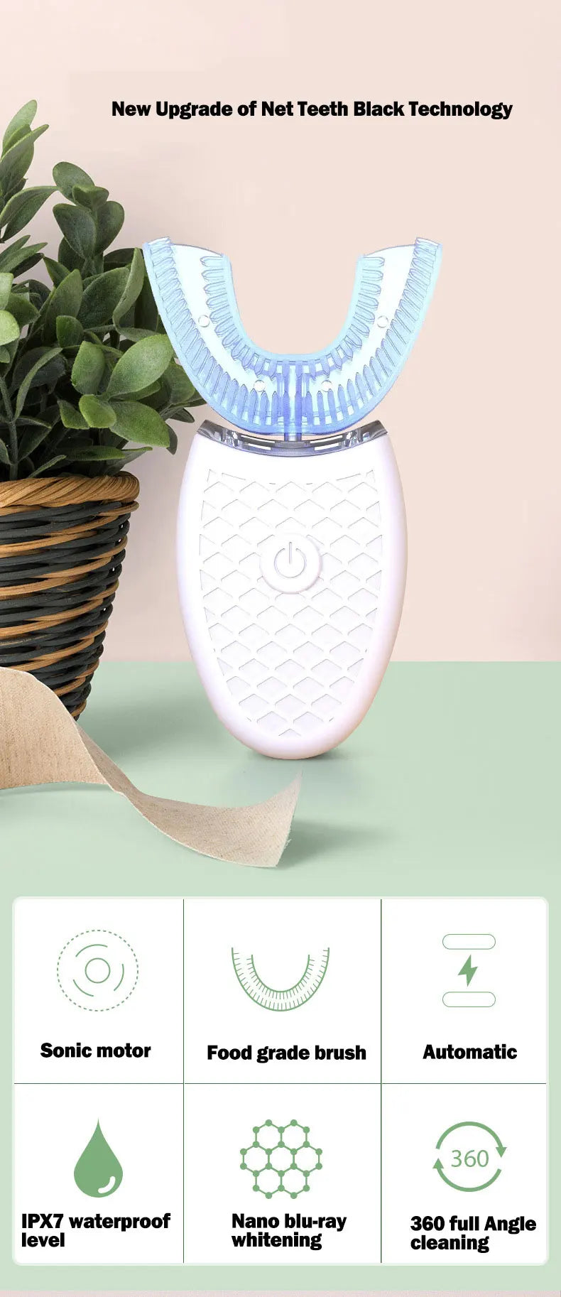 360° U-Type Sonic Electric Toothbrush