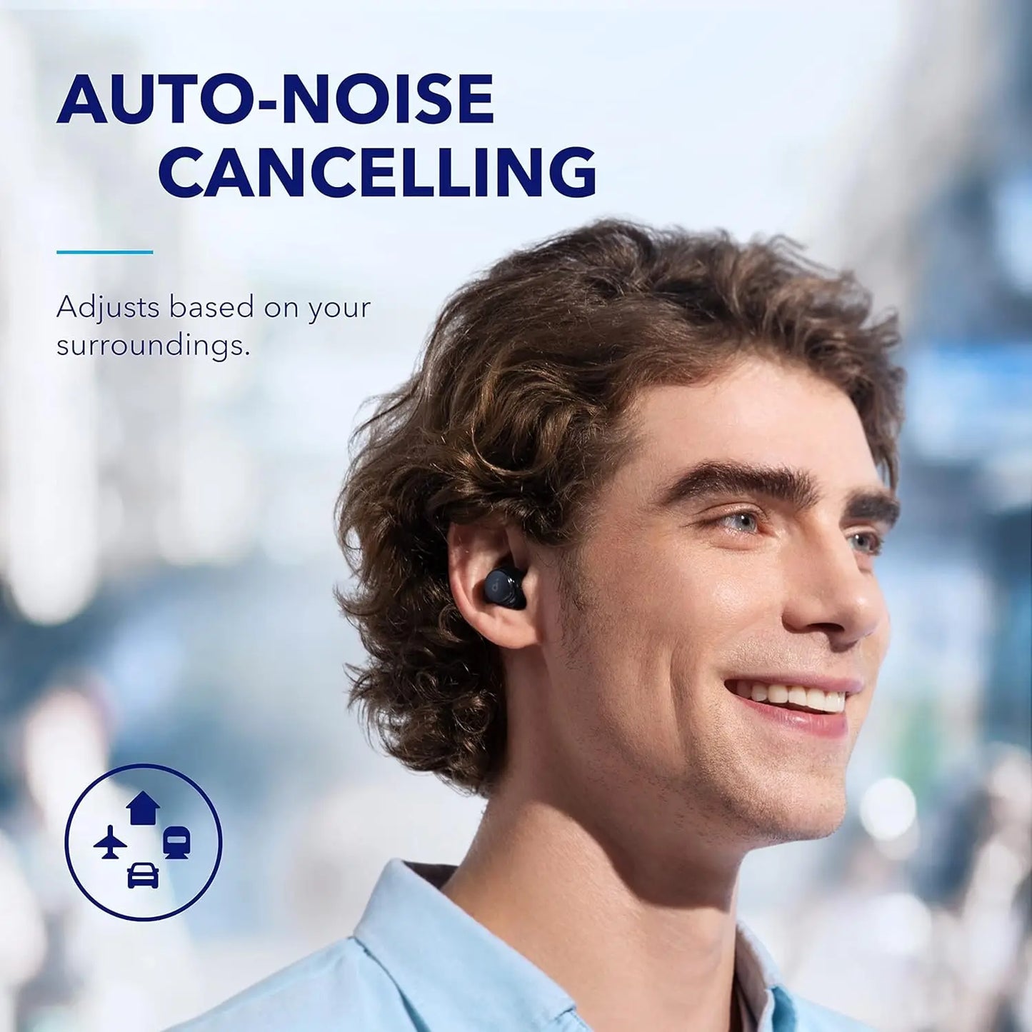 Soundcore by Anker Space A40 Adaptive Active Noise Cancelling Wireless Earbuds, Reduce Noise, Ultra Long 50H  (Refurbished)