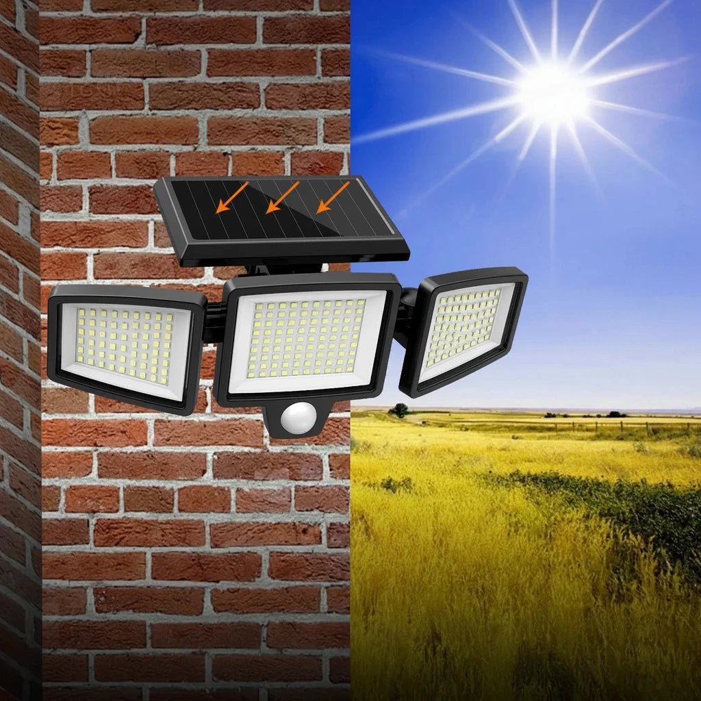 3 Pack Outdoor Solar Lights, 2800LM，Motion Sensor Security Lights for Porch, Garage, Yard Entrance, Patio