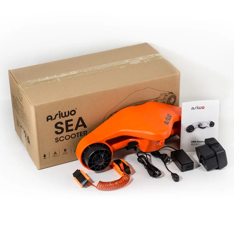 Asiwo Electric Sea Scooter 130Wh Portable Underwater Thruster, 35Mins Runtime Snorkeling Scooter for Travel, 30m Waterproof