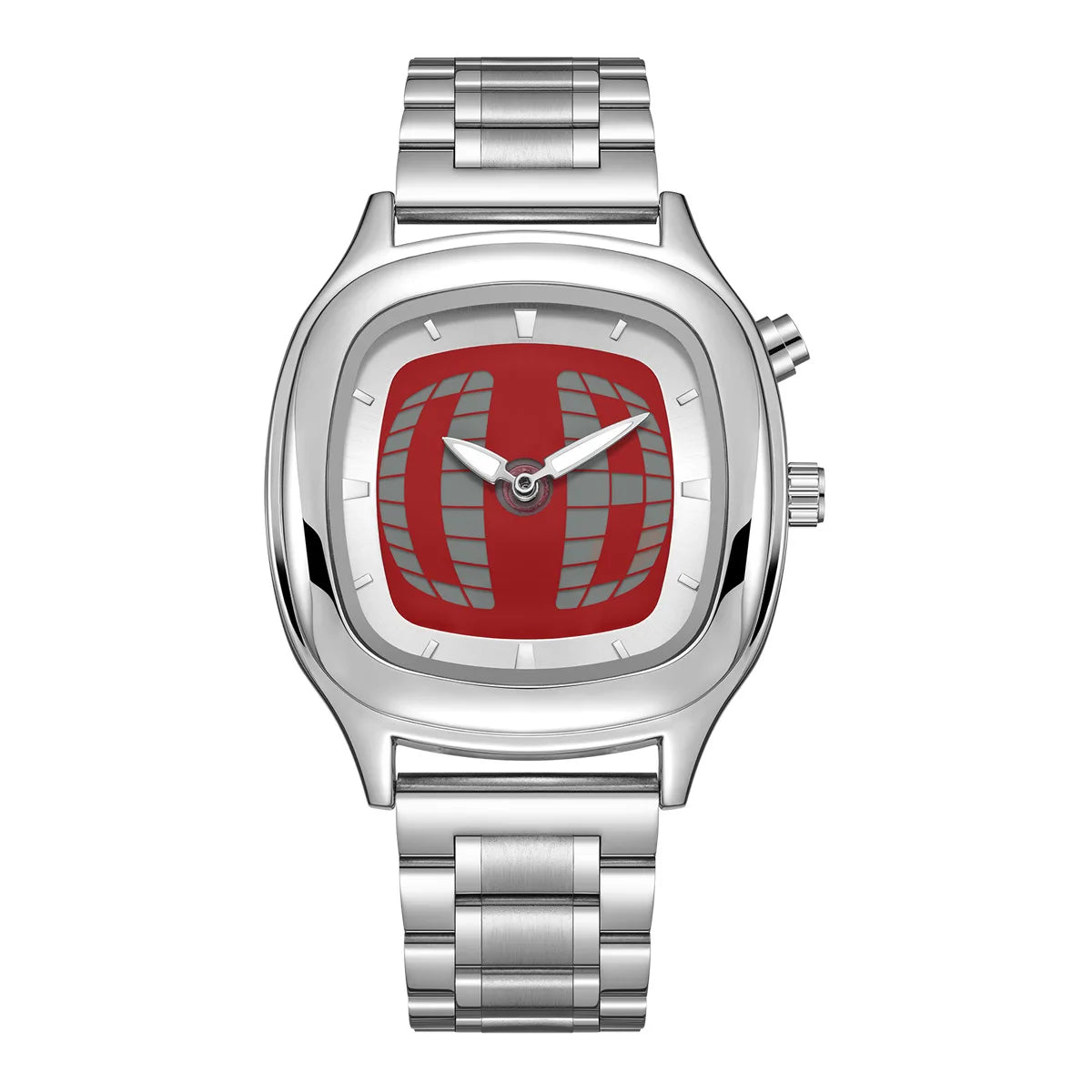 Fashionable creative men's watch y2k ins style pointer digital dual display luminous men quartz watch relojes para hombres