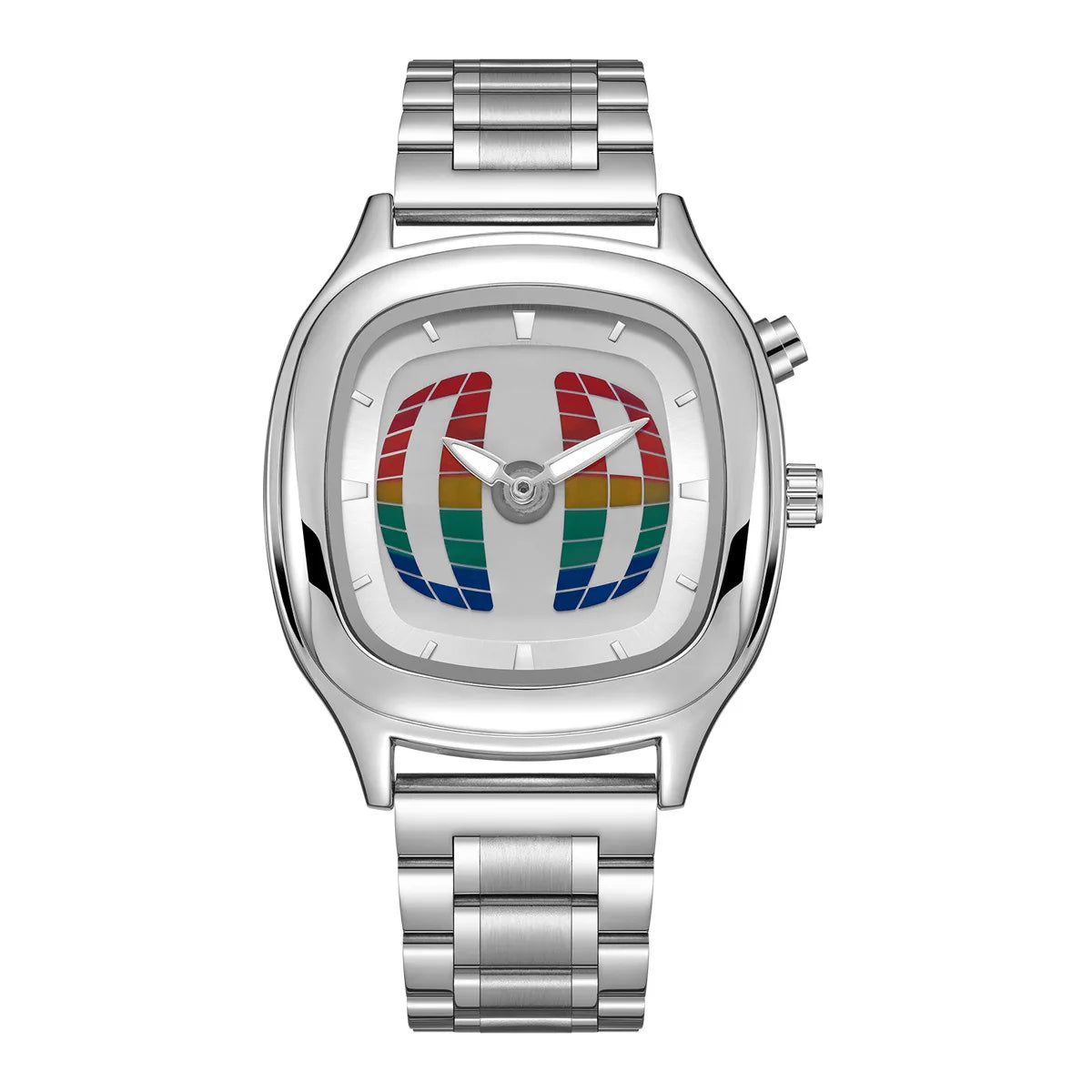 Fashionable creative men's watch y2k ins style pointer digital dual display luminous men quartz watch relojes para hombres