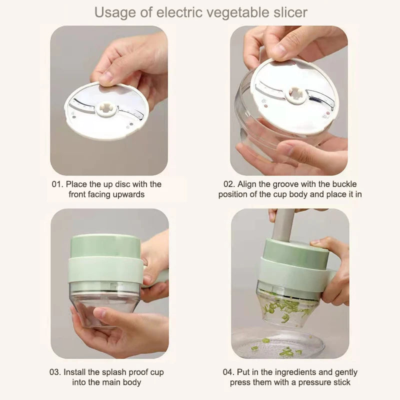 Electric Wireless Food Processor & Vegetable Chopper