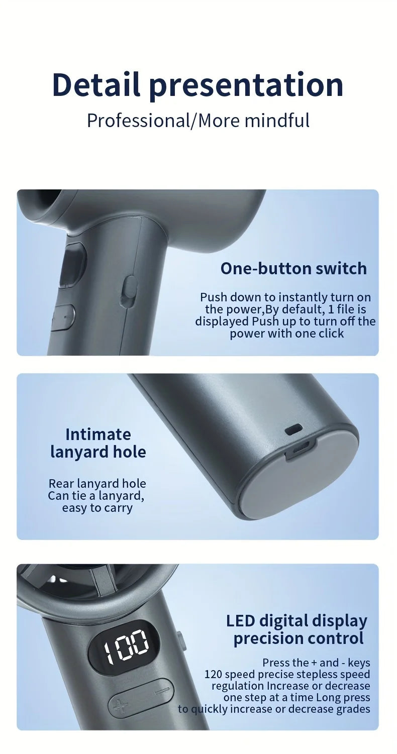 Handheld mini fan, powerful 400mAh wind speed, convenient USB charging, suitable for travel, outdoor activities, and summer