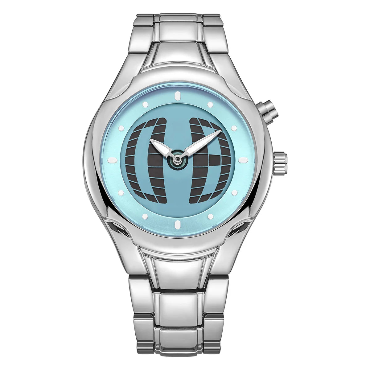 Fashionable creative men's watch y2k ins style pointer digital dual display luminous men quartz watch relojes para hombres