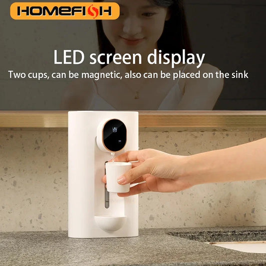 Wall Mounted Smart Mouthwash Dispenser with 2 Magnetic Cups USB-C Rechargeable Mouth Wash Machine For Household Bathroom