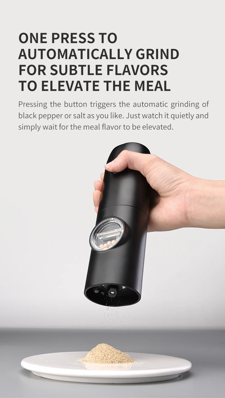 1PC/2PCS Electric Automatic Pepper Grinder Set Salt And Pepper Mill Adjustable Coarseness Spice Grinder for Kitchen