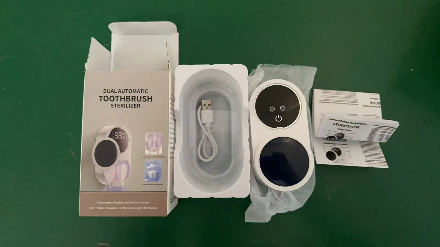 Wall-mounted Toothbrush Holder, Intelligent Sterilizer & Dryer, Fits Most Walls, Automatic Disinfection For Toothbrushes.