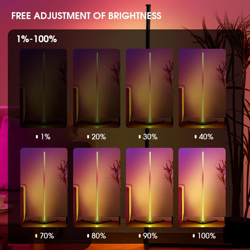 LED ambiance floor lamp, decorative atmosphere lamp, APP control, remote control tuner, change light mode with music rhythm