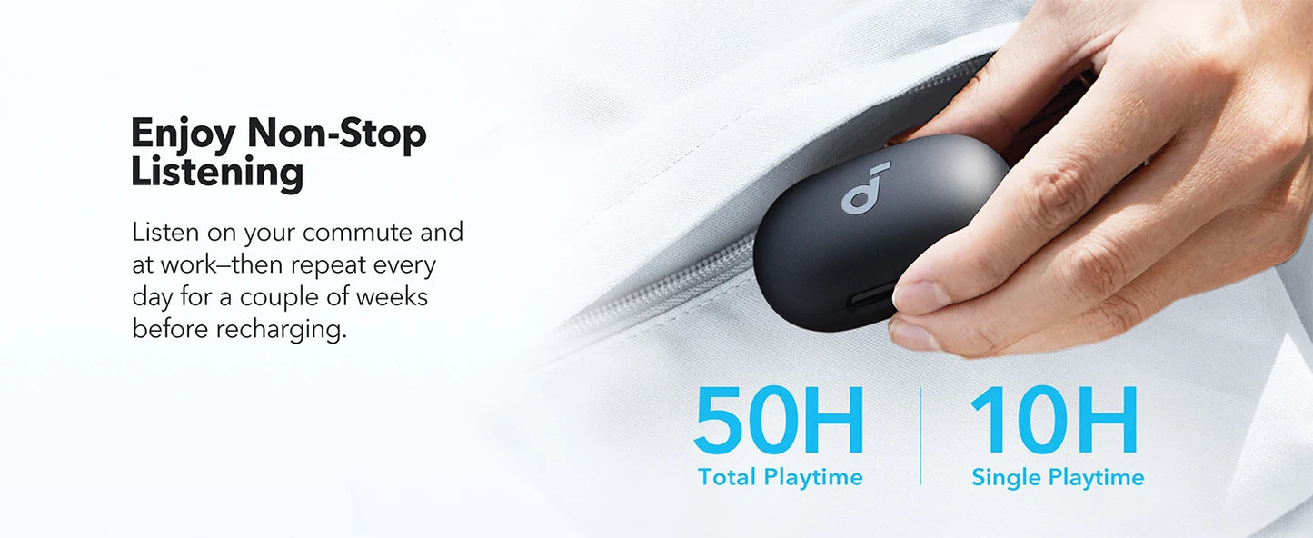 Soundcore by Anker Space A40 Adaptive Active Noise Cancelling Wireless Earbuds, Reduce Noise, Ultra Long 50H  (Refurbished)