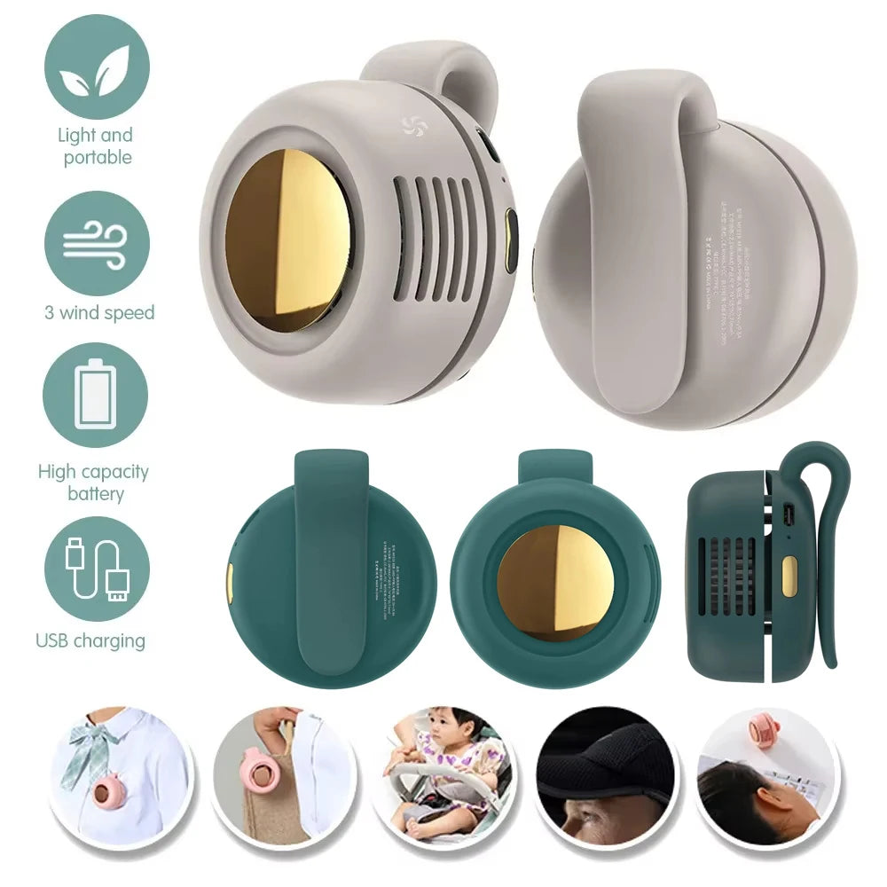 Portable Rechargeable Mini Fan – Clip & Desktop