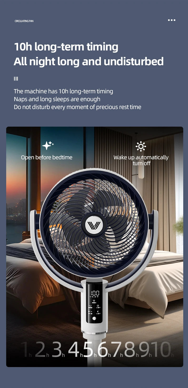 High Quality Floor Fan Air Circulation Fan Rechargeable DC 12V Fan 9000mAh Large Battery Scalable Fan Outdoor Fan with Remote