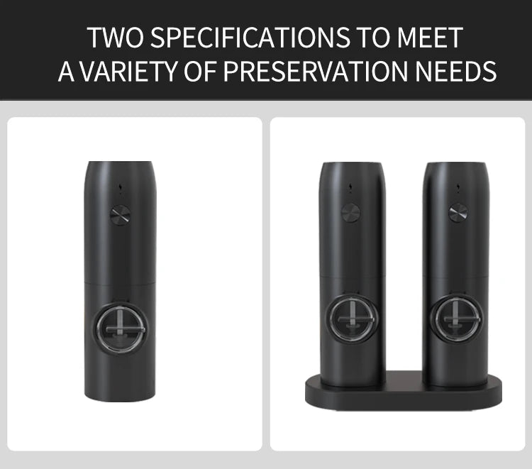 1PC/2PCS Electric Automatic Pepper Grinder Set Salt And Pepper Mill Adjustable Coarseness Spice Grinder for Kitchen