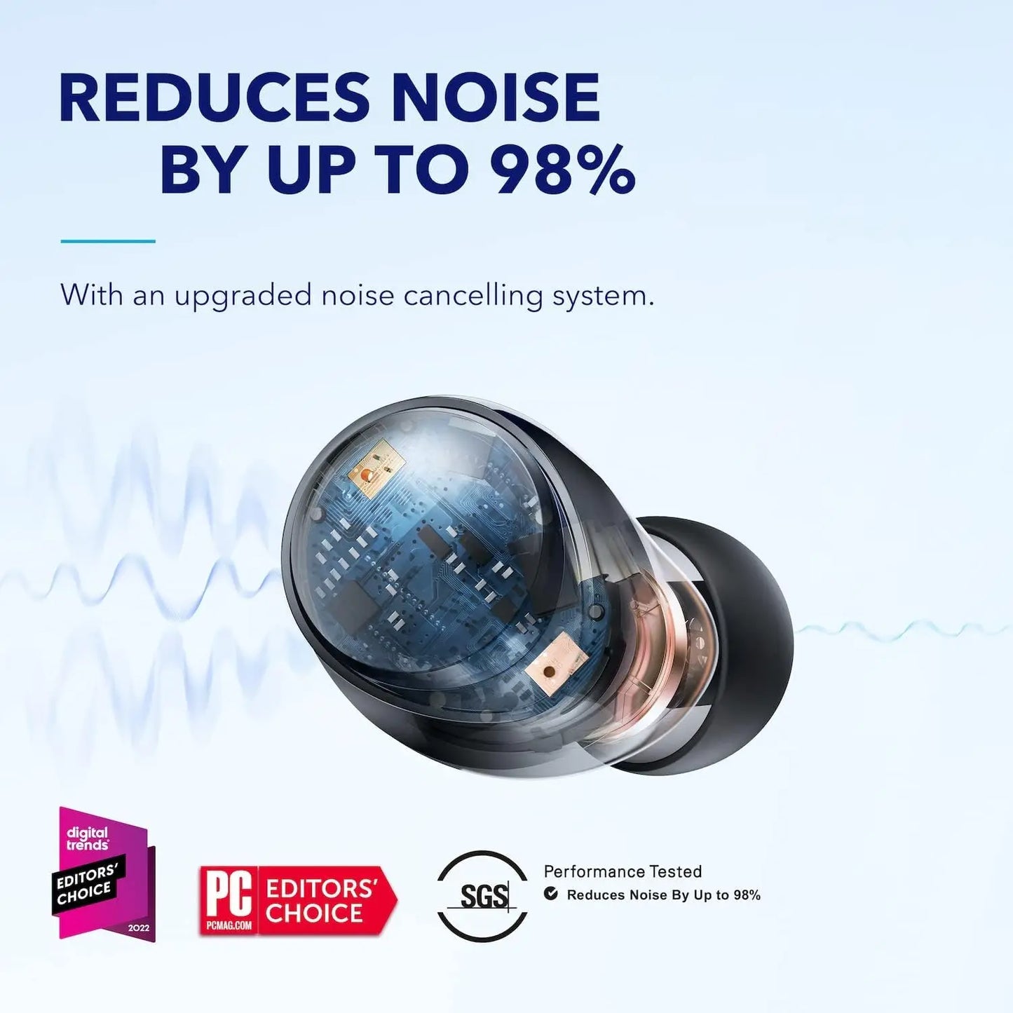 Soundcore by Anker Space A40 Adaptive Active Noise Cancelling Wireless Earbuds, Reduce Noise, Ultra Long 50H  (Refurbished)