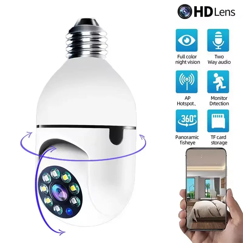 4G WiFi Bulb Security Camera with AI Tracking